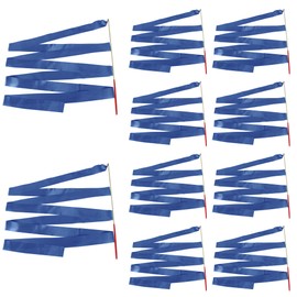 WedDecor Rhythmic Gymnastics Ribbons with Streamer Dance Rod Baton Twirling Exercise, Talent Shows, Artistic Dancing, Party Decoration Favors, Baton Art, Fun Activities, 4 Metres, Royal Blue, 10pcs
