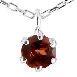 Atlas Women's Necklace, 1 Piece, 0.1 inch (3 mm), Pendant, Platinum, Atlas, Platinum, Garnet