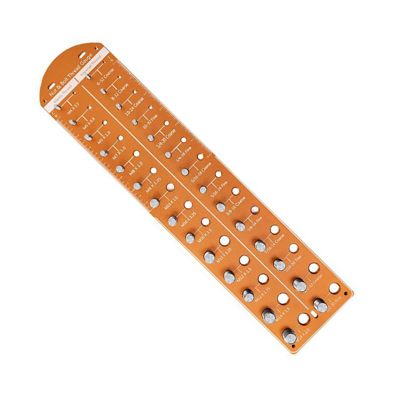 Nut and Bolt Thread Checker 14 Inch and 14 Metric