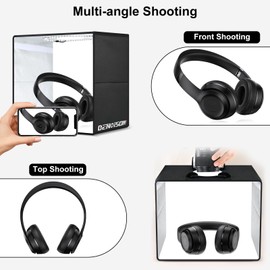 BENOISON Light Box Photography - 16"x16" Portable Shooting Tent with 120 LEDs & 6 Backdrops for Jewelry Watches Cosmetics Food Photography