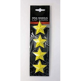 Set of 4 MSA Yellow Stars (Fits All MSA Wheel Caps Except M16)