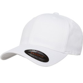 Flexfit Premium Original V Cotton Twill Fitted Hat 5001 2-Pack (L-XL, White)