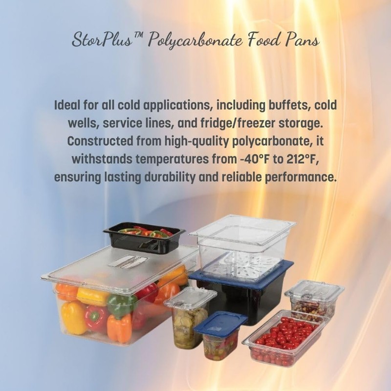 Carlisle FoodService Products Plastic Food Pan 1/3 Size 4 Inches