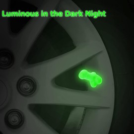 Generic 4 PCS Prank Tire Valve Stem Caps Funny Airtight Dust Proof Covers Anti-Rust Valve Stem Cover, Car Wheel Tire Exterior Accessories for Cars, SUV, Bike, Trucks, Motorcycles (Green)