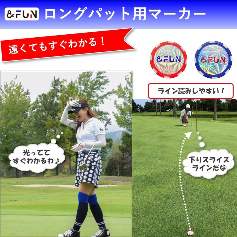 &FUN Golf Marker Set Stylish Padded Line Marker & Glowing
