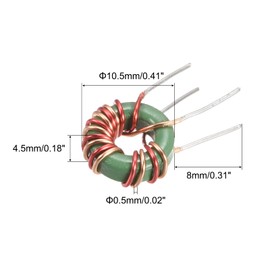 sourcing map Toroid Inductance Copper Coil Magnetic Inductor 220uH 3A for DIY Circuit Board Pack of 5