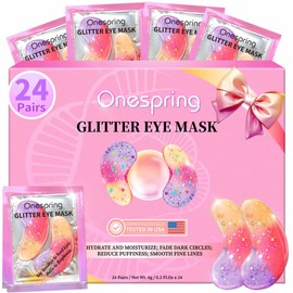 Onespring Mascarillas Para Ojos(24 Pares)- Regalo Para Ella - Parches Para Ojeras, Bolsas Y Arrugas. Calmante E Hidratante. Almohadillas De Gel Para  
