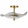 Ship in USA,16.5" Glass Semi Flush Mount Ceiling Light Fixture,2-Lights