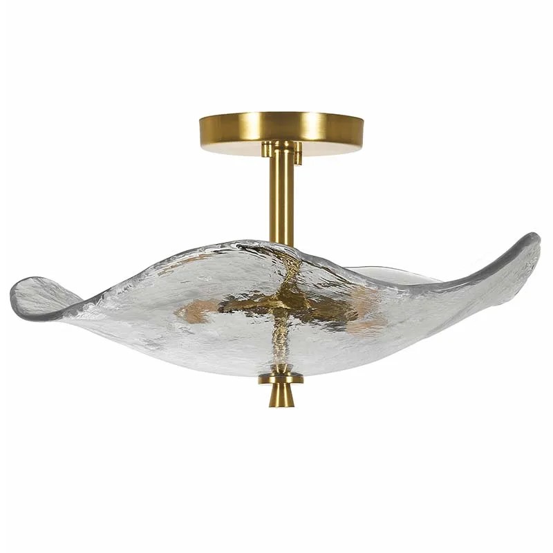 Ship in USA,16.5" Glass Semi Flush Mount Ceiling Light Fixture,2-Lights