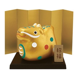 Decole DK-35796 Dragon Zodiac Ornament, Gold, Approx. 3.5 x 2.4 x 2.8 inches (90 x 60 x 70 mm)