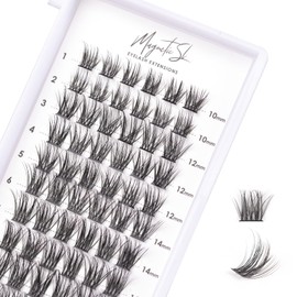 Cluster Lashes 72 Individual Lashes Clusters Eyelash Extensions False Eyelashes DIY Wispy Fluffy Lash Extension Kit Reusable False Eyelashes Natural Look Mix 10-16mm C D Curl-DM06