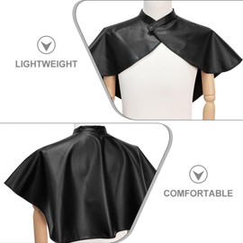 BESTYASH Capa de maquillaje de cuero negra, diseño minimalista y apariencia clásica, ligera y protectora, para uso en casa y barbería, para adultos