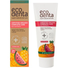 Ecodenta Kids Fluoride-Free Toothpaste – Certified Organic, Natural Juicy Fruit Flavor, Bubblegum Taste, 75ml