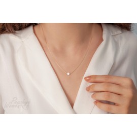 Opal Necklace For Woman – 5mm Fire White Opal Pendant - 14K Gold Filled 16 Inch Chain + 2 inch Extender – Jewelry Gift For Birthday Mother's day Anniversary