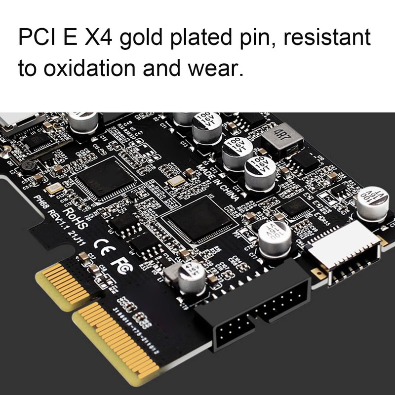 PCIe to USB 3.2 Gen 2 Card, 10Gbps PCI Express