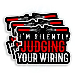 (3Pcs) I'm Silently Judging Your Wiring Sticker Funny Lineman Worker Quote 2" Vinyl Die-Cut Stickers for Hard Hat Water Bottle Laptop Skateboard Helmet Gifts for Adult Men Daddy 2 Inches