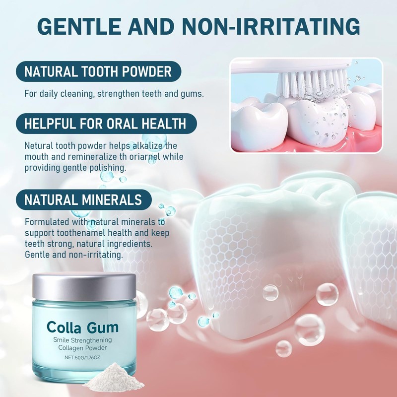 Collagum Smile Strengthening Collagen Powder,Collagen Tooth - Hydroxyapatite Toothpaste Care