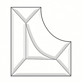 2"x1" Clear Glass Boarder Bevel Cluster BC442