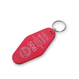 Hotel Cecil Replica Vintage Style Keychain with Keyring, Elisa Lam Stay on Main Hotel Souvenir, Horror TV Movie True Crime Fan Gift