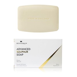 Revitale Tratamiento de jabón de azufre avanzado Pure Vegetal, 80 g, antibacteriano, ayuda a combatir puntos negros, manchas, irritación de la piel