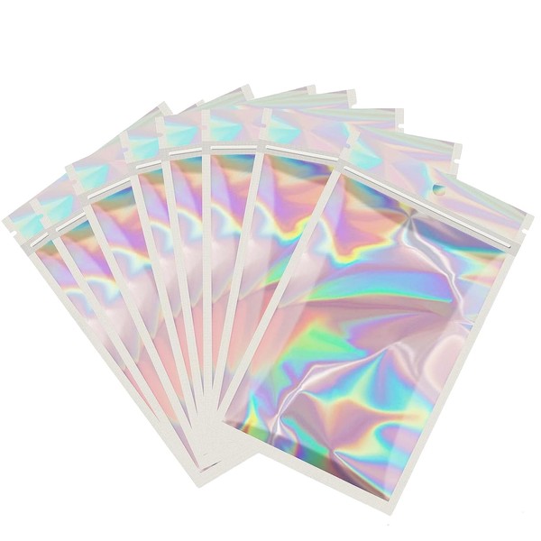 YaYaFunFun 100Pcs Reusable Gray Mylar Ziplock Bags, 12x18cm, Aluminum Foil