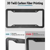 ZXFOOG Carbon Fiber License Plate Frames- 2 Pack Black Aluminum