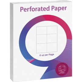 LINGLONG Premium Perforated Paper 8.5 x 11" 6 up per Page White 4-1/4 X 3-2/3" Cardstock 21lb 500 Sheets US Letter paper for Statements, Invoices (6 up per Page White (4-1/4 X 3-2/3"), 500 Sheets)