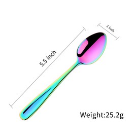 SBOMHS Teaspoons Set of 8, Coffee Spoons/Dessert Spoons, 5.5inch/14cm (Coloured)