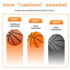 Haokelai Silent Basketball, Size 7 (24 cm/9.4 inches), Quiet Basketball, High Density Foam Ball, Non-Coated, Foam Ball for Training in the Room, for Children and Adults