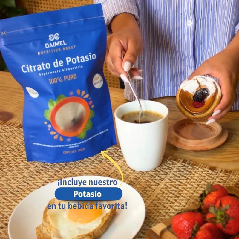 Citrato de Potasio en Polvo Daimel 1 Kg Sin Sabor