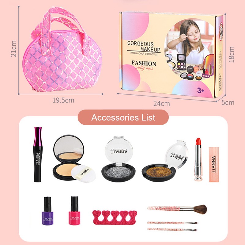 12pcs Girls Makeup Kit Real Kids Make Up Set Cosmetics