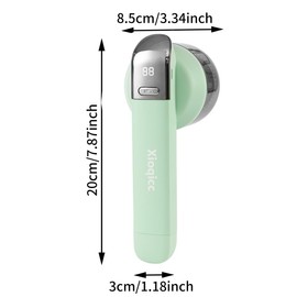 Portable electric lint remover,Fast and effective bobble remover for clothes,2-In-1 LED Digital Display clothes debobbler,With double protection. (green)