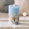 Luminara Flameless LED Candle Soft Chambray Embedded Seashell & Starfish
