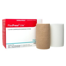 DermaRite 2 Layer Compression Bandage System 4 Inch X 3-4/5 Yard / 4 Inch X 5-1/2 Yard 1 Ct
