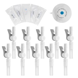 10 Pcs Ximter ComfortFlow Grey Catheter Valves - Sterile, Easy-to-Use Lever Tap, Smooth Edges, and Tubing for Optimal Urine Drainage - Essential Catheter Supplies
