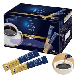 AGF(エージーエフ) Slightly Luxurious Coffee Shop Stick Black Special Blend 100 Sticks, Stick Coffee, Instant Coffee