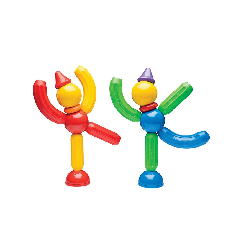 Stick-O Basic 30-Piece Magnetic Building Blocks Toy, Funky, Chunky, Grippy