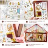 SHANFAA 4 Sets DIY 3D House Stickers,Cute Cats House 3D