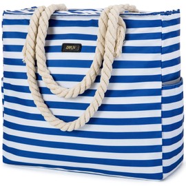 IBFUN Beach Bag for Women with Zipper Waterproof Large Beach Tote Bag