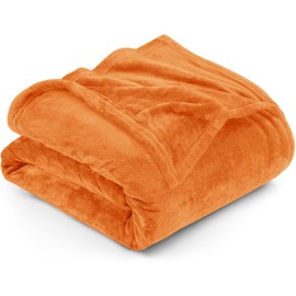 Utopia Bedding Utopia Bedding Fleece Blanket Queen Size Burnt Orange 300GSM Luxury Fuzzy Soft Anti-Static Microfiber Bed Blanket (90x90 Inch)