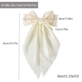 Women's Hair Bow, Pack of 2 Black + Beige Hair Clips, French Hair Bows Girls, Velvet Satin Ribbon Bow Hair, Metal Bow Knot Clips Hair Accessories, Hair Pin for Women