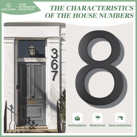 10 Inch Floating House Numbers, Address Numbers For Houses Number For Outside Address On House Metal Black Large Modern House Numbers Door Numbers For House