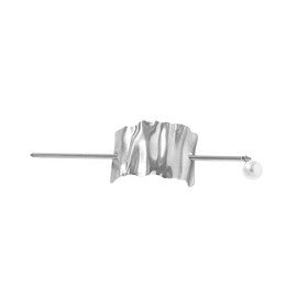 EZ PEACH Hair Claw Hair Stick, Hair Stick, Hair Clip, For Women, Simple Hair Accessories, Yukata, Kimono, Charm (Silver/Pearl)