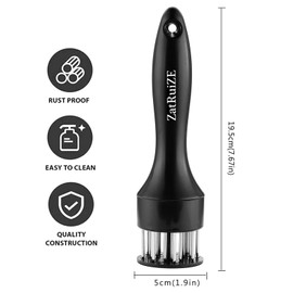 Meat Processing Tools - Stainless Steel Meat Tool Black for Steak, Beef, Chicken,Poultry, Ergonomic Non-Slip Handle, Dishwasher Safe (Commercial & Home Kitchen Use)