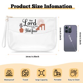 Christian Gift for Women Faith Clear Makeup Bag Inspirational Bible Verse Gift Motivational Present With Prayers for Daughter Sister Best Friend Religious Cosmetic Bag Easter Birthday Present for Her