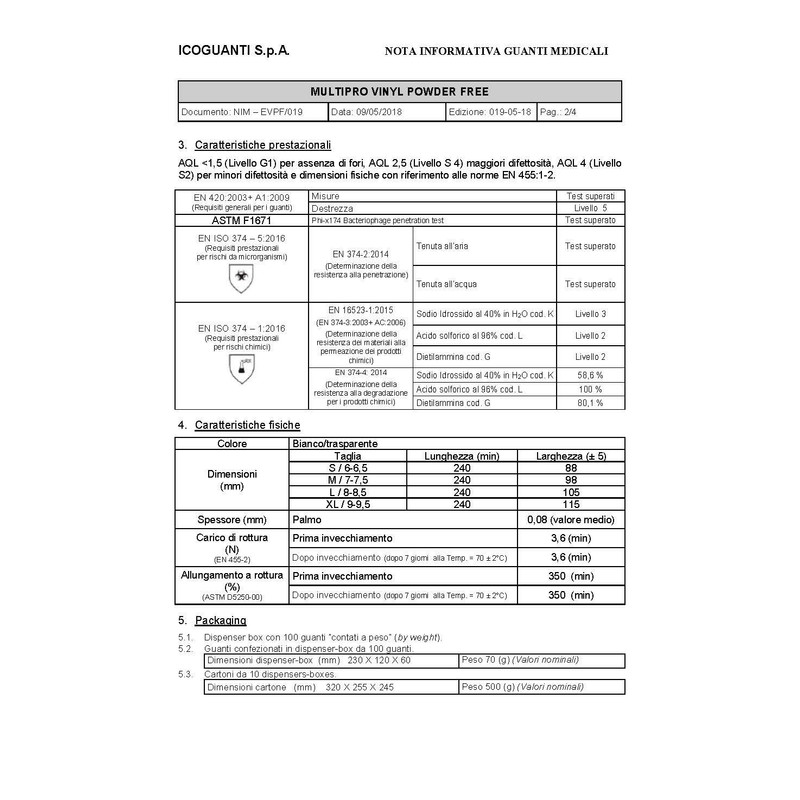 MULTIPRO VINYL PF medical vinyl glove