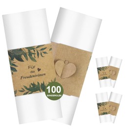 BLISSIQUEE Tears of Joy Handkerchiefs, Pack of 100 Wedding Decoration Tears of Joy Guest Gift Wedding for Tears of Joy (Handkerchiefs Not Included)