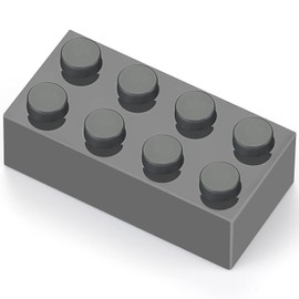 Feleph 100pcs 2x4 Bricks Dark Gray Pieces Grey Classic Building Blocks Creative Play Set Toy Accessories Compatible with Major Brick Brands