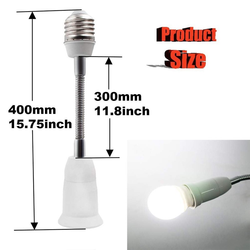 RONG&LAN E27 Flexible Light Bulb Lamp Socket Adapter Extender/Adjustable Edison