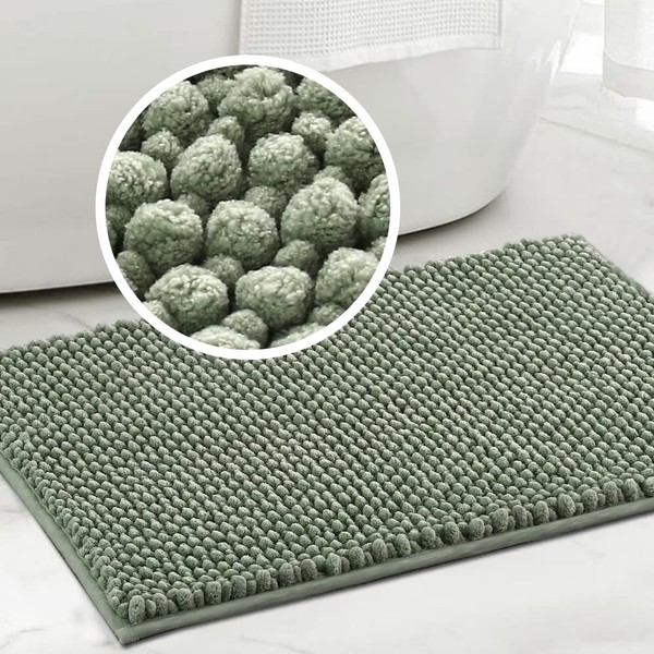 Turquoize Bathroom Rugs Non-Slip Chenille Bath Mat for Bathroom 17